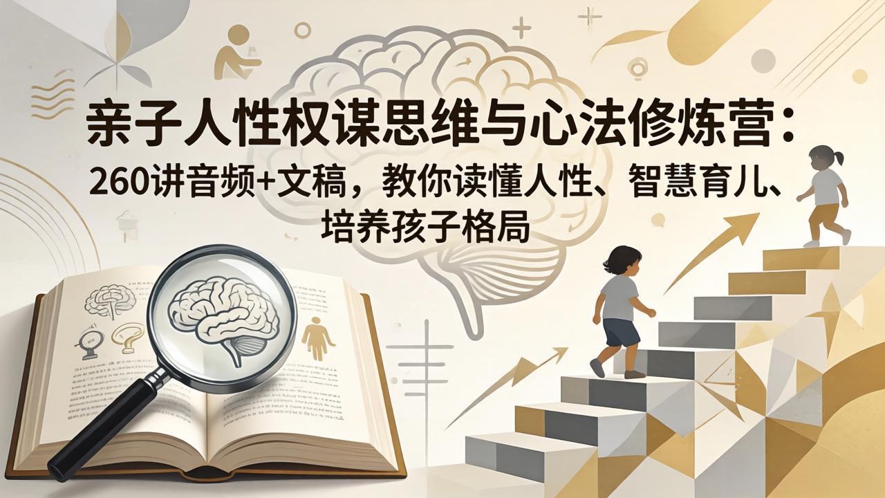 亲子人性权谋思维与心法修炼营：260讲音频+文稿，教你读懂人性、智慧育儿、培养孩子格局-大伟资源网