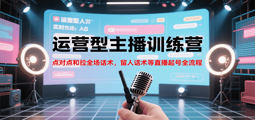 运营型主播训练营，点对点和拉全场话术，留人话术等直播起号全流程（更新7月）-大伟资源网