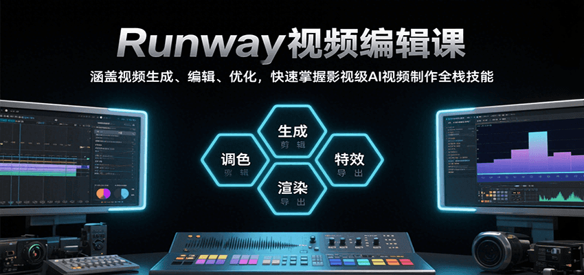 Runway视频编辑课，涵盖视频生成、编辑、优化，快速掌握影视级AI视频制作全栈技能-大伟资源网
