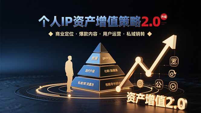 （15653期）个人IP资产增值策略2.0 拆解商业定位/爆款内容/用户运营/私域销转四大模块-大伟资源网