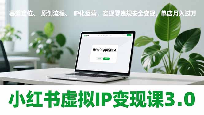 小红书虚拟IP变现课3.0，赛道定位、原创流程、IP化运营，实现零违规安全变现，单店月入过万-大伟资源网