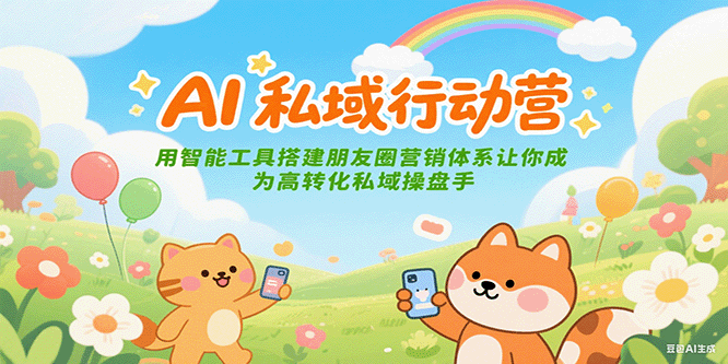 AI私域行动营：用智能工具搭建朋友圈营销体系让你成为高转化私域操盘手-大伟资源网