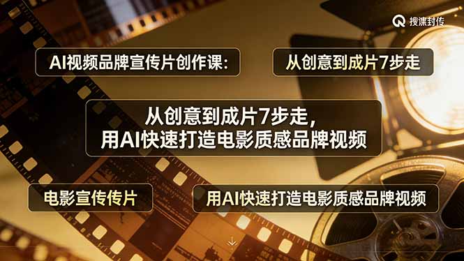 AI视频品牌宣传片创作课：从创意到成片7步走，用AI快速打造电影质感品牌视频-大伟资源网