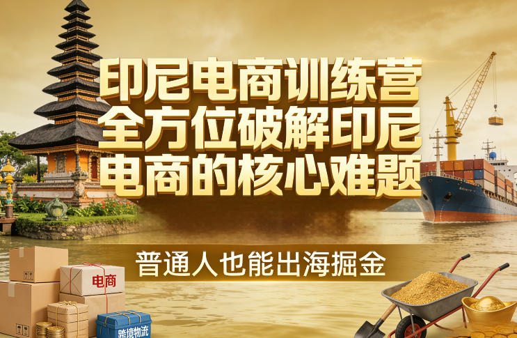 印尼电商训练营，全方位破解印尼电商的核心难题，普通人也能出海掘金-大伟资源网