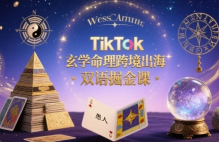 TikTok玄学命理跨境出海双语掘金课，手把手教你用命理知识精准直击海外用户痛点-大伟资源网