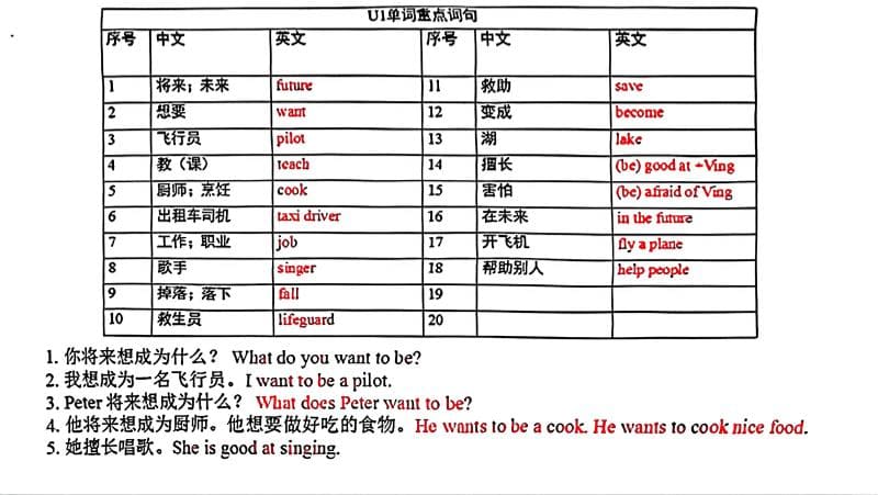 五年级上英语各单元单词和句子必背默写《沪教牛津版》-大伟资源网