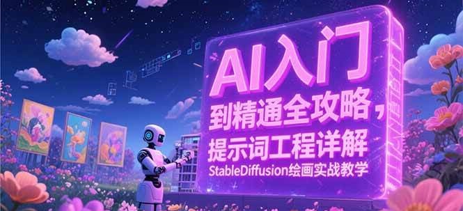 AI入门到精通全攻略，提示词工程详解，StableDiffusion绘画实战教学-大伟资源网
