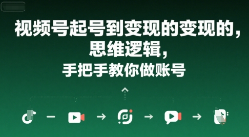 视频号起号到变现的思维逻辑，手把手教你做账号-大伟资源网