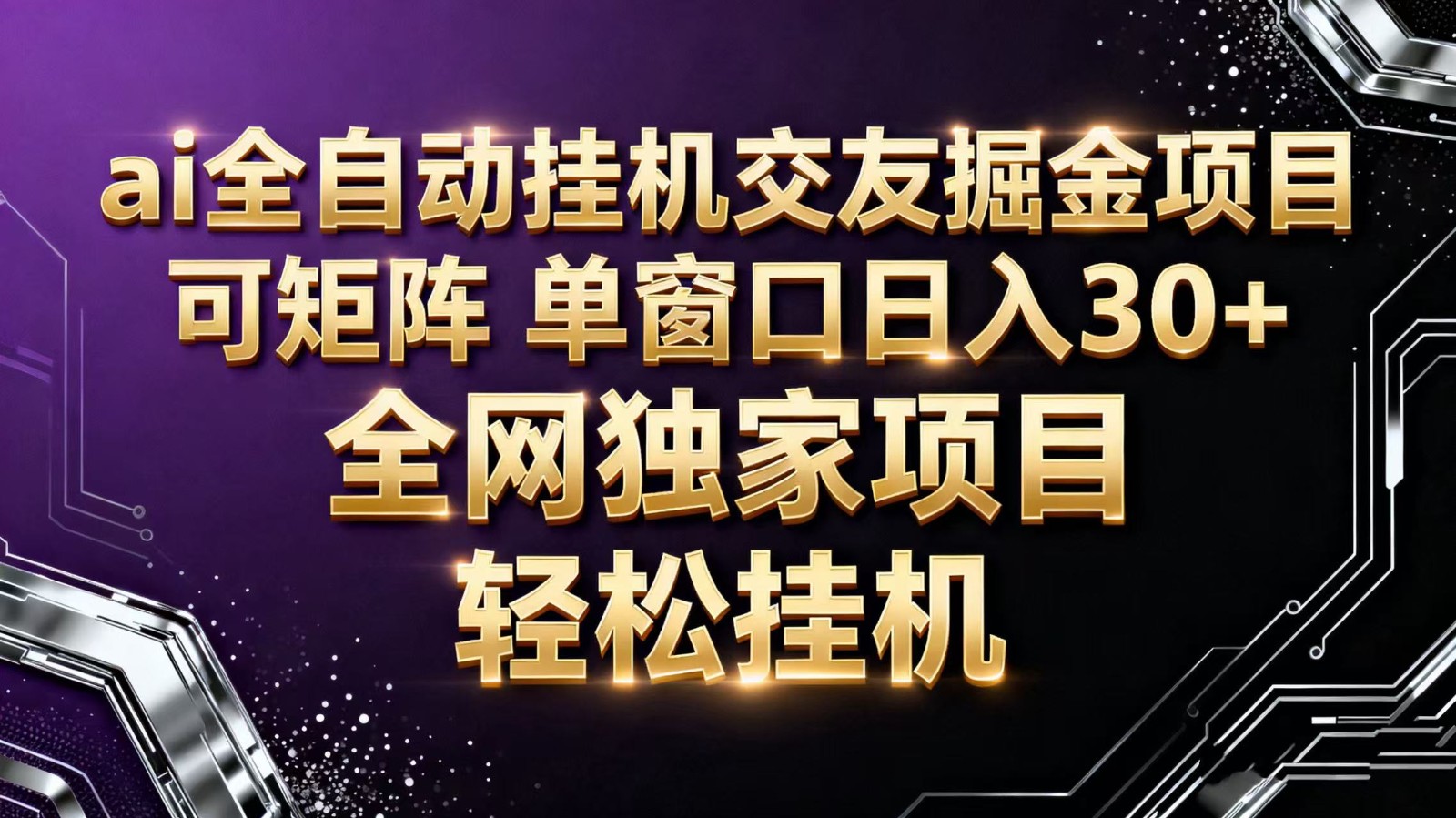 ai全自动挂机语聊掘金 可矩阵 单窗口轻松日入30+-大伟资源网