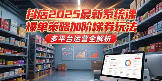 （15214期）抖店2025最新系统课，爆单策略加阶梯券玩法，多平台运营全解析-大伟资源网