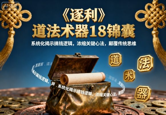 《逐利》道法术器18锦囊，系统化揭示搞钱逻辑，浓缩关键心法，颠覆传统思维-大伟资源网