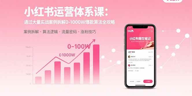 （15792期）小红书运营体系课：通过大量实战案例拆解0-1000W爆款算法全攻略-大伟资源网