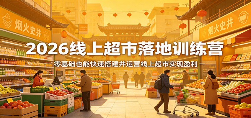 2026线上超市落地训练营，零基础也能快速搭建并运营线上超市实现盈利-大伟资源网