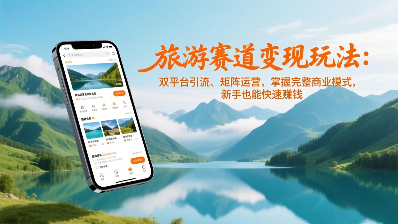 旅游赛道变现玩法：双平台引流、矩阵运营，掌握完整商业模式，新手也能快速赚钱-大伟资源网