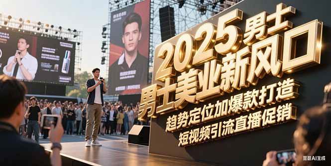 2025男士美业新风口，趋势定位加爆款打造，短视频引流直播促销-大伟资源网