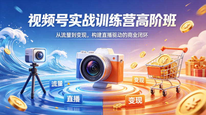 视频号实战训练营高阶班，从流量到变现，构建直播驱动的商业闭环(26年4月)-大伟资源网