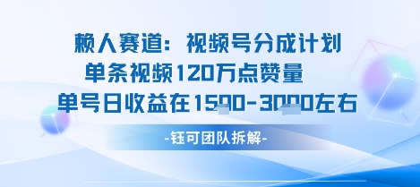 视频号分成计划新赛道玩法，单条收益突破了120W，综合收益在3k上下-大伟资源网