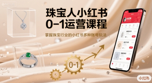 珠宝人小红书0-1运营课程，掌握珠宝行业的小红书多种账号玩法-大伟资源网