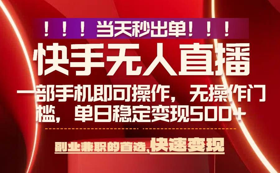 （15733期）当天秒出单，无人直播最新技术，0风控，轻松日入500+-大伟资源网