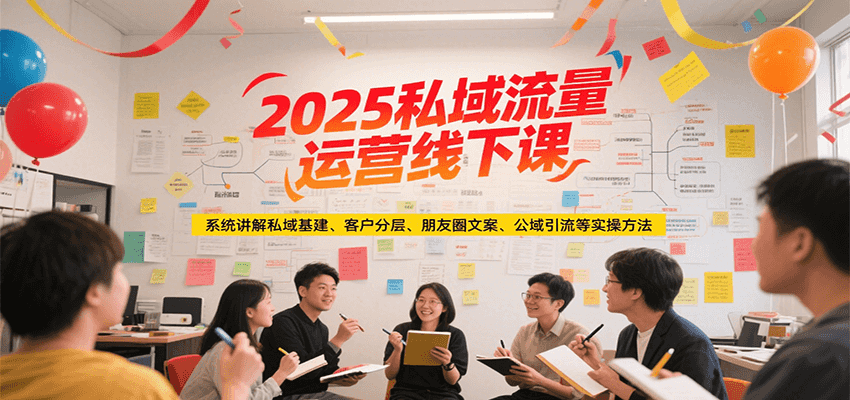 2025私域流量运营线下课，系统讲解私域基建/客户分层/朋友圈文案/公域引流等实操方法-大伟资源网