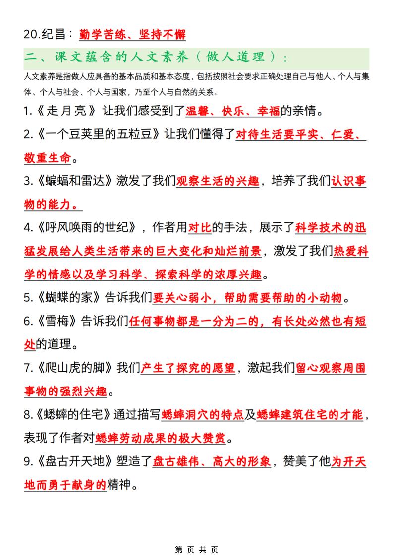 四年级上语文期末重点知识点题型归纳-大伟资源网