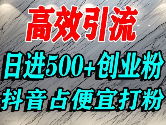 怎么打创业粉？抖音利用占便宜心理引流创业粉，单人日引500+精准流量-大伟资源网