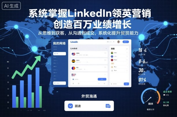 系统掌握LinkedIn领英营销，创造百万业绩增长，从思维到获客，从沟通到成交，系统化提升外贸能力-大伟资源网