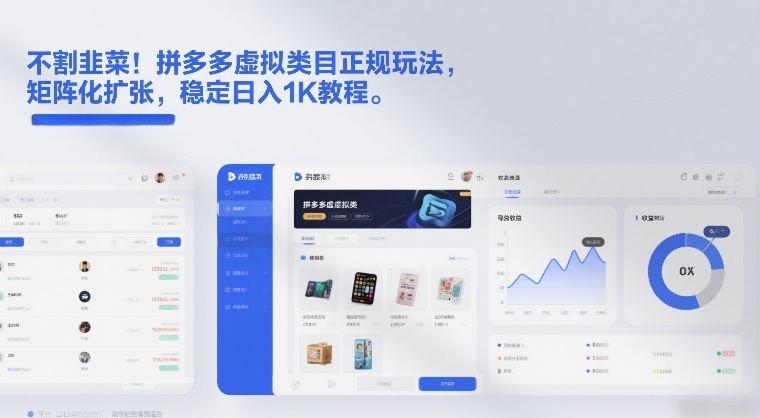 不割韭菜！拼多多虚拟类目正规玩法，矩阵化扩张，稳定日入1K教程【揭秘】-大伟资源网