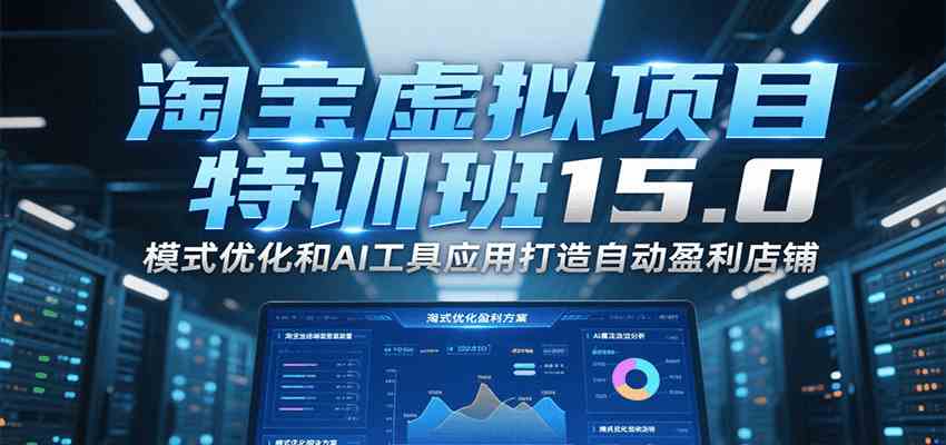 淘宝虚拟项目特训班15.0，模式优化和AI工具应用打造自动盈利店铺-大伟资源网
