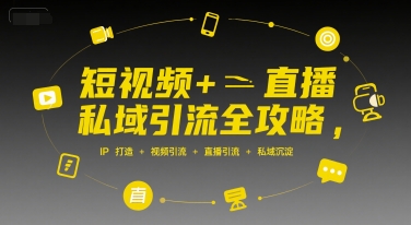 短视频+直播私域引流全攻略，IP打造 +视频引流 +直播引流 +私域沉淀-大伟资源网
