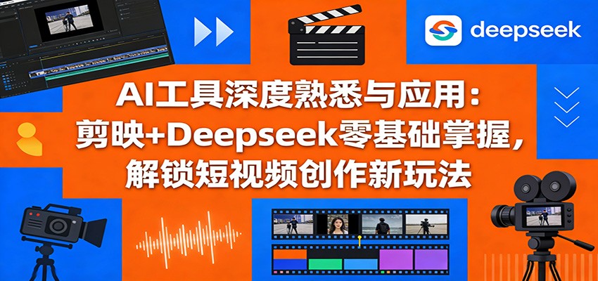 AI工具深度熟悉与应用：剪映+Deepseek零基础掌握，解锁短视频创作新玩法-大伟资源网