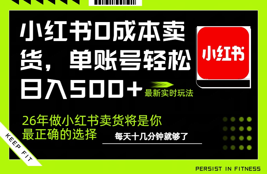 小红书0成本AI卖货，单账号轻松日入500+，完全托管AI，可矩阵放大-大伟资源网