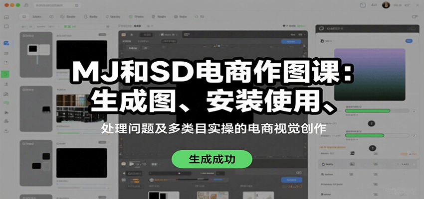 MJ和SD电商作图课：生成图、安装使用、处理问题及多类目实操的电商视觉创作-大伟资源网