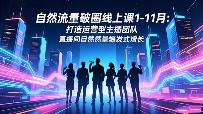自然流量破圈线上课1-11月：打造运营型主播团队 直播间自然流量爆发式增长-大伟资源网