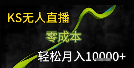 KS无人直播25年最新玩法，只需一部手机，轻松月入1W+【揭秘】-大伟资源网