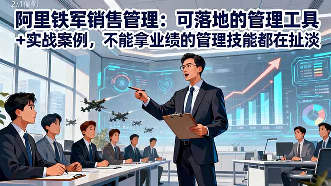 阿里铁军销售管理：可落地的管理工具+实战案例，不能拿业绩的管理都在扯淡-大伟资源网