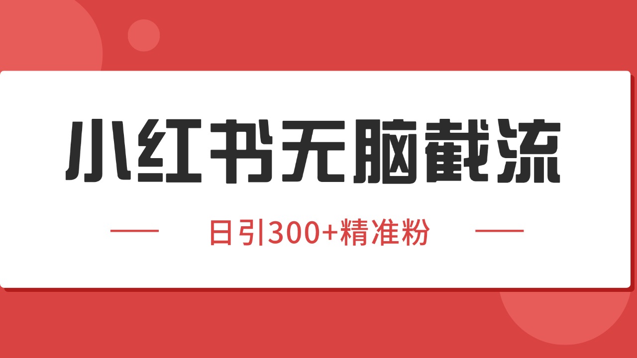 小红书截流同行客源，独家野路子获客玩法 日引200+暴力获客-大伟资源网
