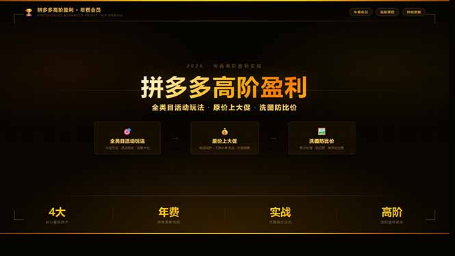 拼多多高阶盈利年费会员(更新3月31-大伟资源网