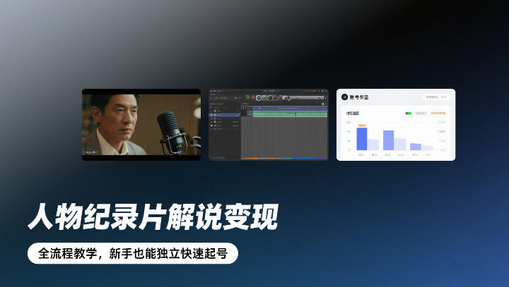 人物纪录片解说变现，全流程教学，新手也能独立快速起号-大伟资源网
