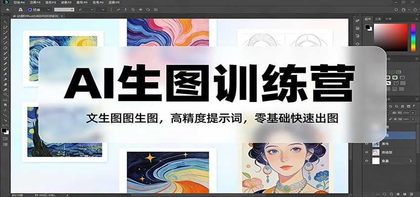 AI生图训练营：文生图图生图，高精度提示词，零基础快速出图-大伟资源网