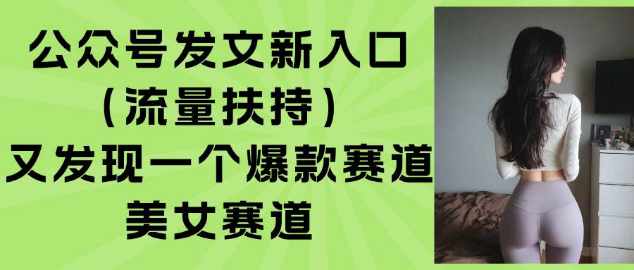 （15781期）公众号发文新入口（流量扶持），又发现一个爆款赛道：美女赛道-大伟资源网