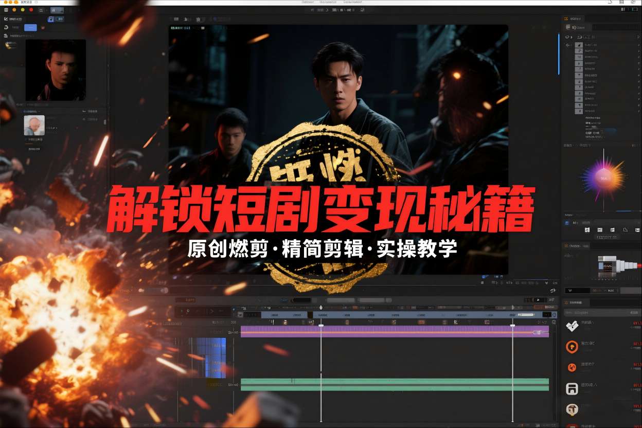 短剧拉新之原创燃剪精简剪辑实操课，解锁短剧变现秘籍-大伟资源网