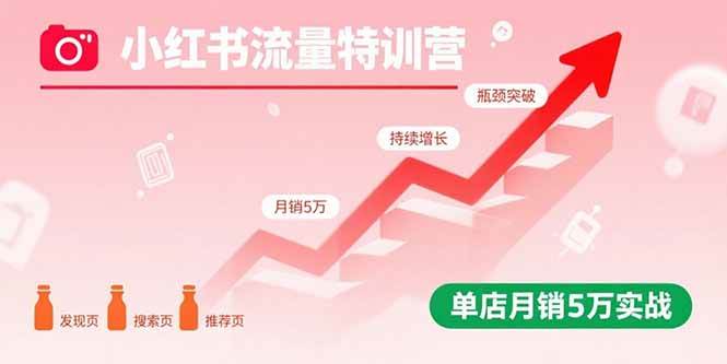 （15936期）小红书流量特训营：突破流量瓶颈，实现店铺持续增长，单店月销5万实战-大伟资源网