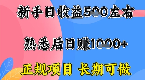 全年可变现项目，收益高无门槛，正规项目，长期可做，一天收益1k+一台电脑在家创业【揭秘】-大伟资源网