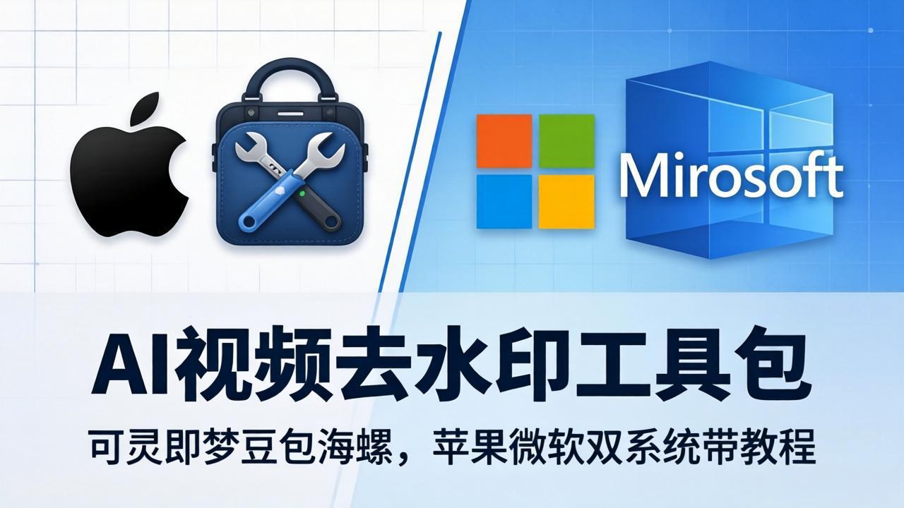 AI视频去水印工具包：可灵即梦豆包海螺，苹果微软双系统带教程-大伟资源网