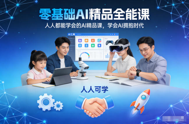 零基础AI精品全能课，人人都能学会的AI精品课，学会AI拥抱时代-大伟资源网