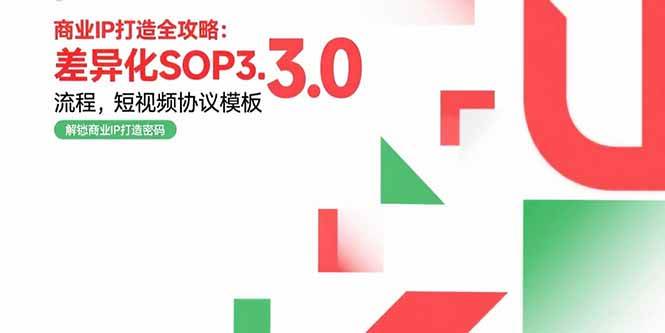 （15486期）商业IP打造全攻略：差异化SOP3.0流程，短视频协议模板，婚恋项目实战案例-大伟资源网