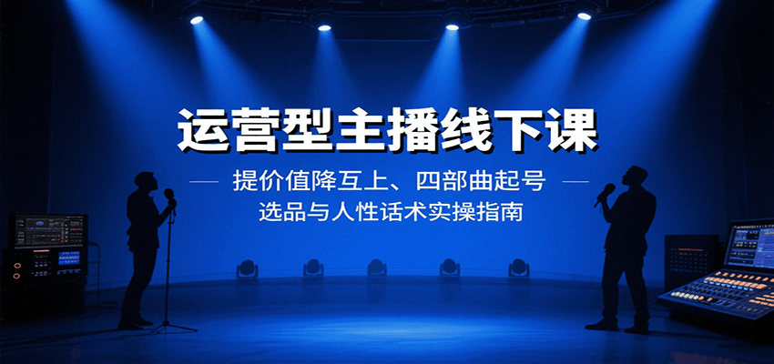 运营型主播线下课：提价值降互上、四部曲起号、选品与人性话术实操指南-大伟资源网