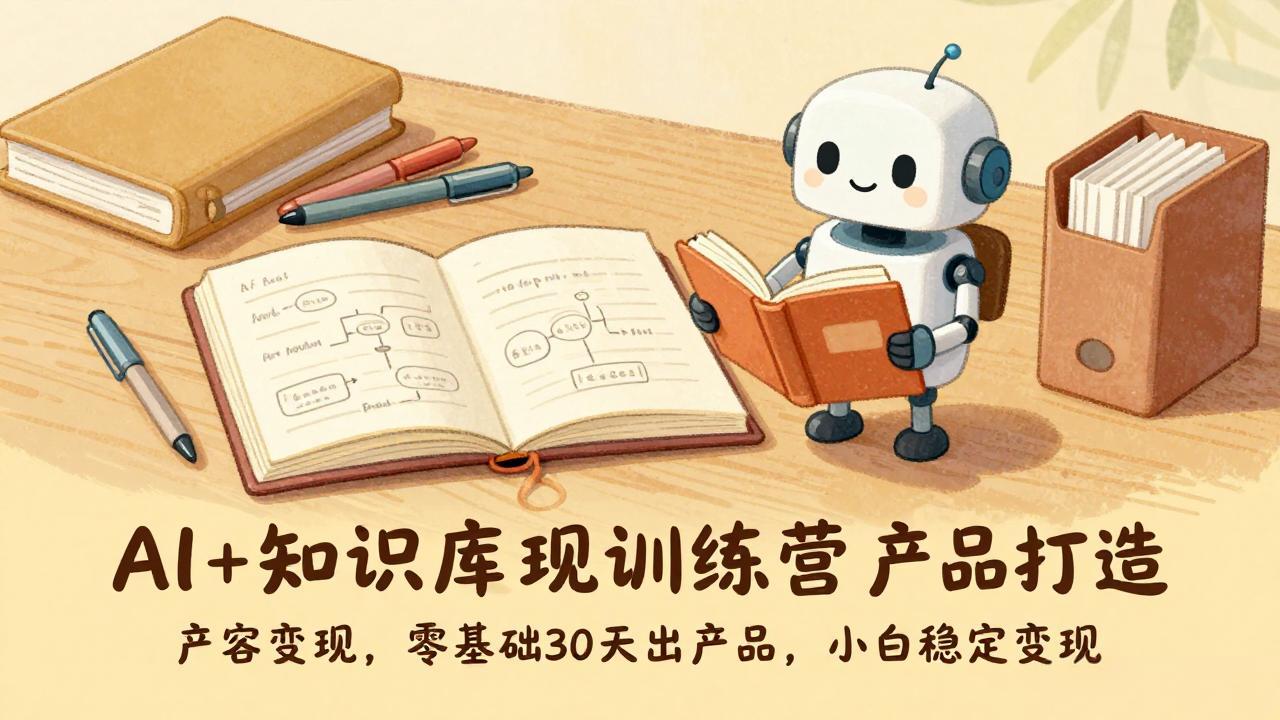 AI+知识库变现训练营，产品打造、内容创作、全平台变现，零基础30天出产品，小白稳定变现-大伟资源网