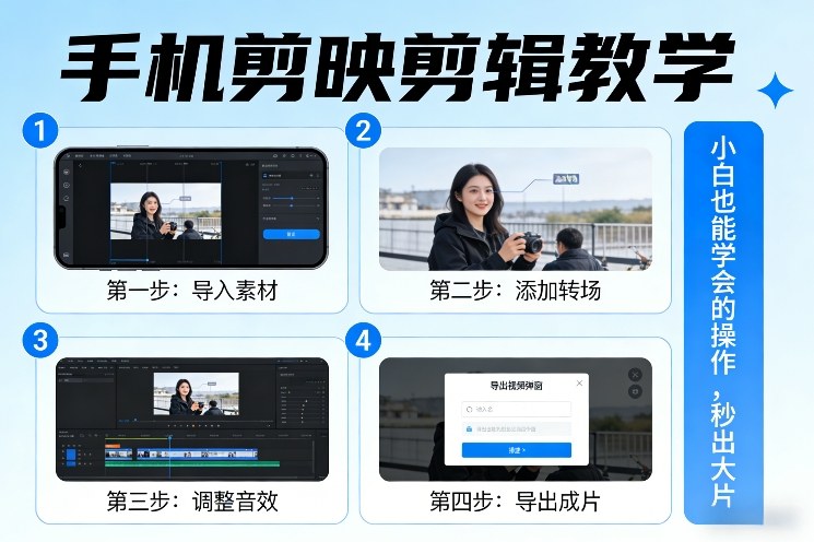 手机剪映剪辑教学，小白也能学会的操作，秒出大片-大伟资源网